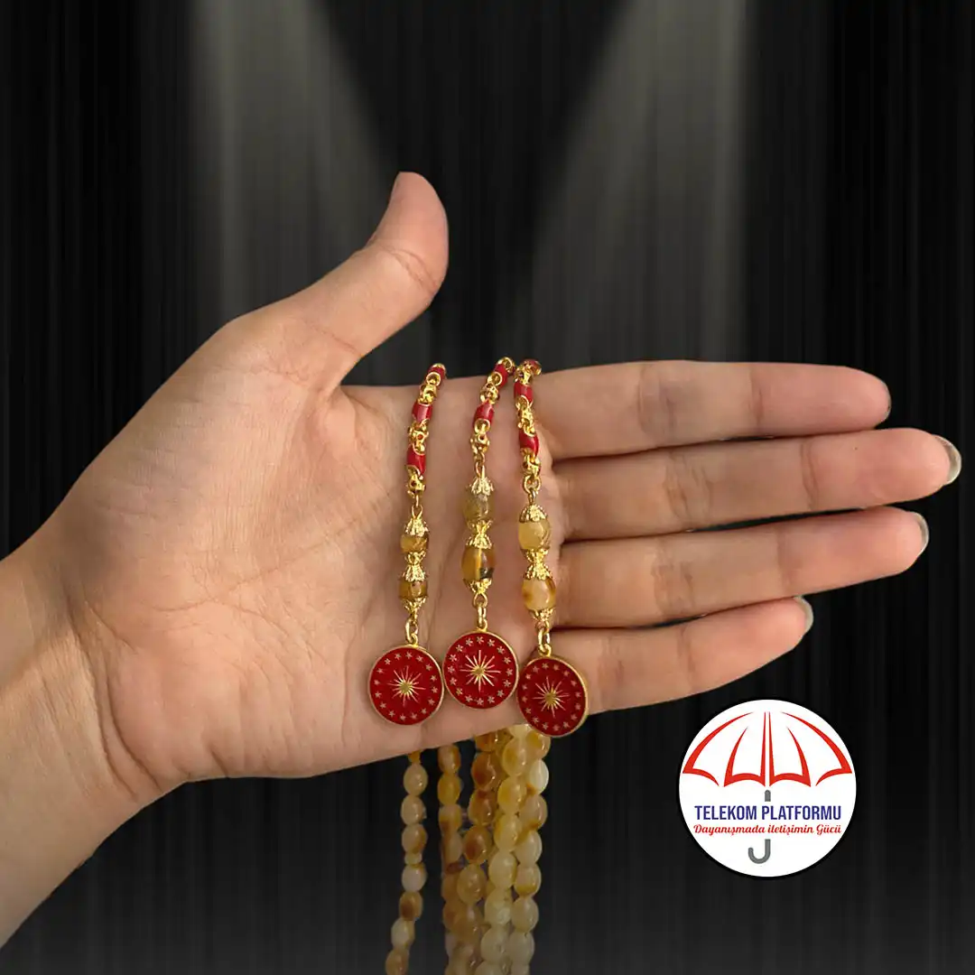 Cumhurbaşkanlığı Forslu ALTIN Kaplama Gümüş Püsküllü Tesbih 